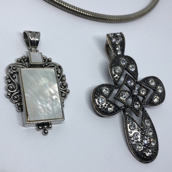 CURATED bundle dark romantic statement style vintage necklace and pendants - Picture 3 of 6